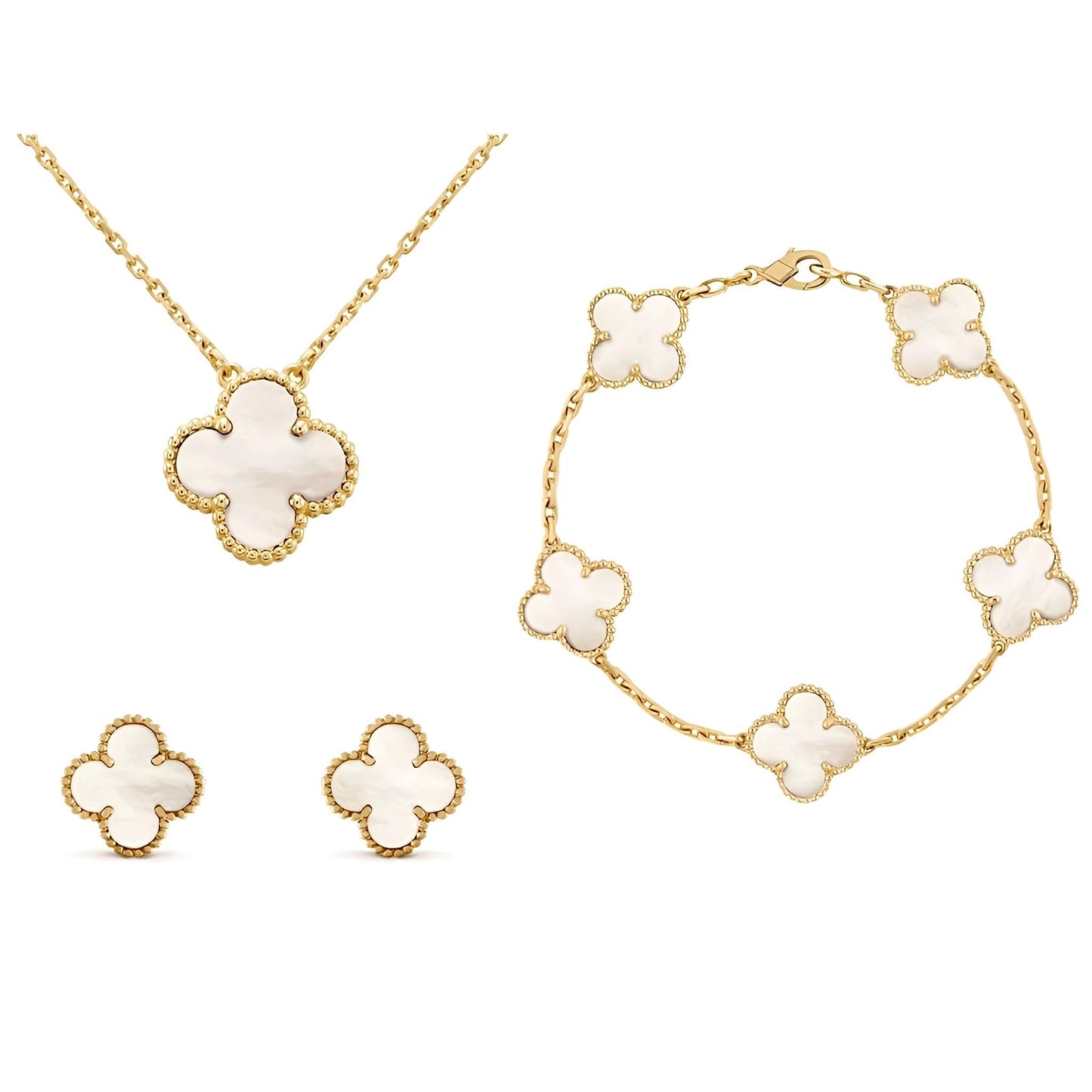 FOUR LEAF CLOVERS 3pcs Set (Silver or Gold)
