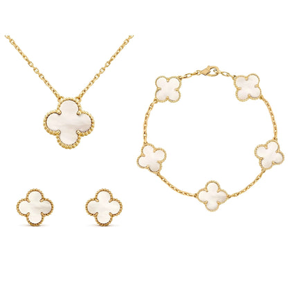 FOUR LEAF CLOVERS 3pcs Set (Silver or Gold)
