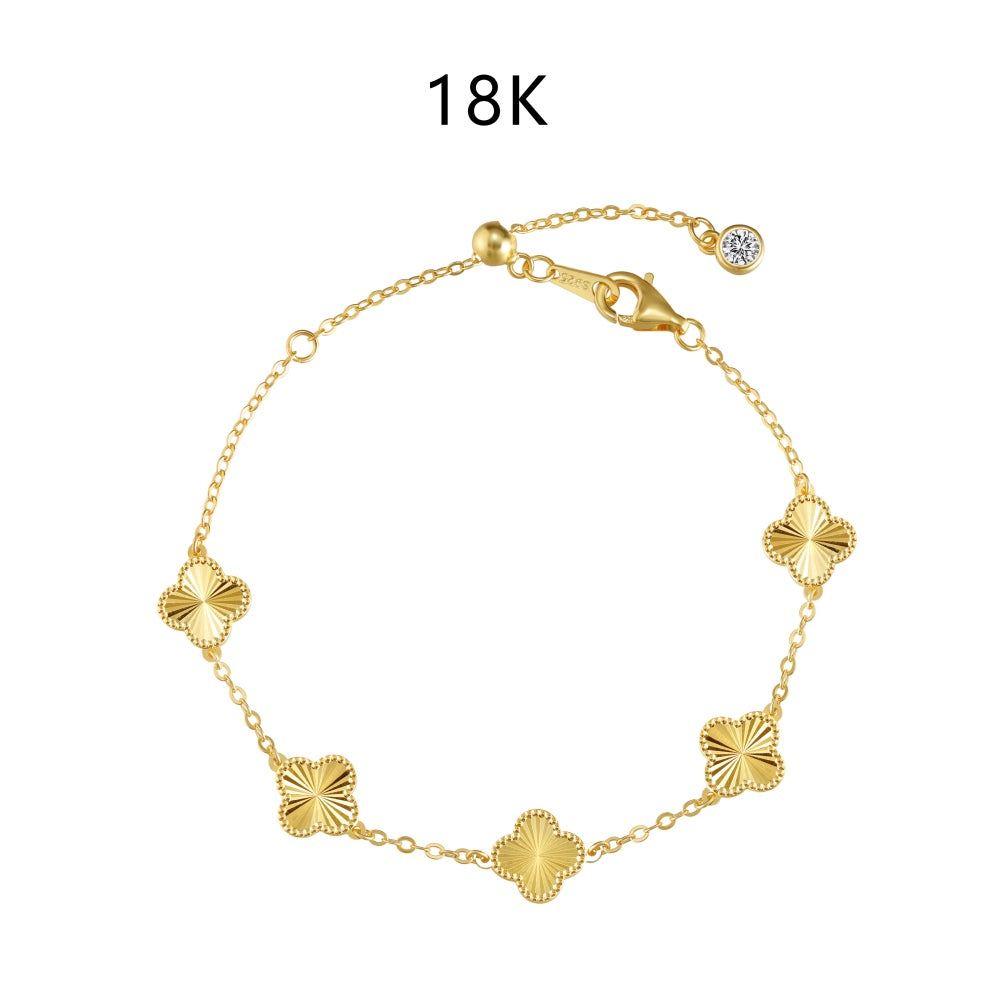 GOOD LUCK Clovers Bracelet (Silver or Gold)